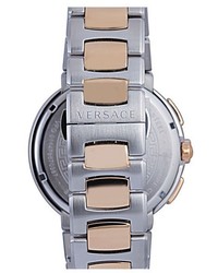 Versace Mystique Sport Chronograph Two Tone Bracelet Watch 46mm
