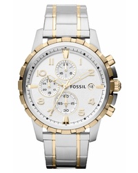 Fossil Notched Bezel Chronograph Bracelet Watch