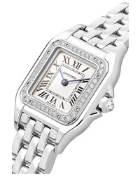 Cartier Panthre De 27mm Medium Stainless And Diamond Watch