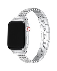 The Posh Tech Posh Tech Mia Silver Rhinestone Crystal Apple Watch Band Se Series 7654321
