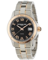 Raymond Weil 2970 Sg5 00208 Parsifal Automatic Rose Gold And Stainless Steel Black Dial Watch