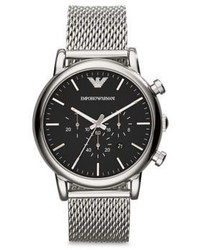 Emporio Armani Round Stainless Steel Chronograph Watch