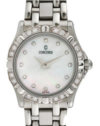 Concord Saratoga Stainless Steel Diamond Watch 24mm