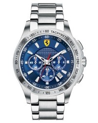 Scuderia Ferrari Chronograph Bracelet Watch 44mm Silver Navy
