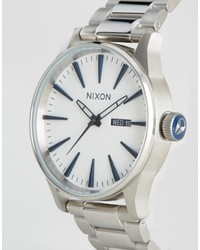 Nixon Sentry Ss Stainless Steel Watch In Silver