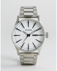Nixon Sentry Ss Stainless Steel Watch In Silver