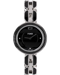 Fendi Silver And Black My Way Fur Glamy Watch