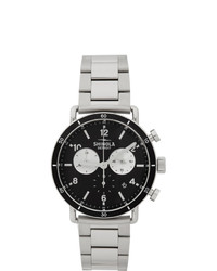 Shinola Silver And Black The Canfield Sport 40mm Watch