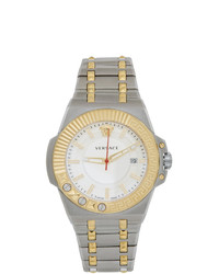 Versace Silver And Gold Chain Reaction Watch