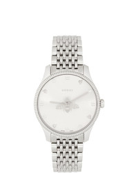 Gucci Silver G Timeless Bee Watch