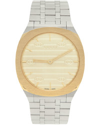 Gucci Silver Gold 25h Watch