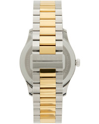 Gucci Silver Gold Bee G Timeless Watch