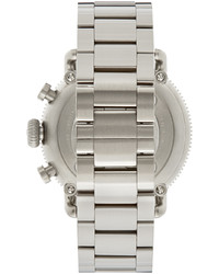 Shinola Silver Runwell Sport Chronograph The White Hurricane 48 Mm Watch