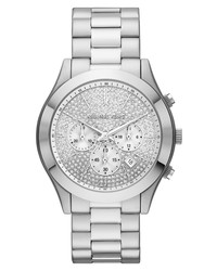 MICHAEL Michael Kors Slim Runway Pave Dial Bracelet Chronograph Watch