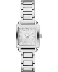 Liz Claiborne Square Silver Tone Bracelet Watch