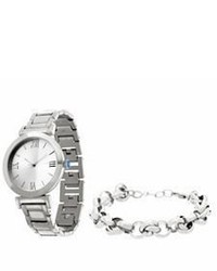 Steel By Design Stainless Steel Watch Set With Bracelet Boxed