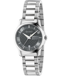 Gucci Swiss G Timeless Stainless Steel Bracelet Watch 27mm Ya126522