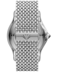 Emporio Armani Swiss Made Chronograph Bracelet Watch 44mm Silver Black