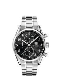 Tag Heuer Carrera Black Dial Stainless Steel Chronograph Watch