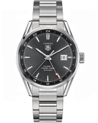 Tag Heuer Swiss Automatic Carrera Calibre 7 Twin Time Stainless Steel Bracelet Watch 41mm War2012ba0723