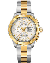 Tag Heuer Swiss Automatic Chronograph Aquaracer Two Tone Stainless Steel Bracelet Watch 42mm Cap2120bb0834