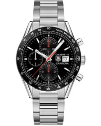 Tag Heuer Swiss Automatic Chronograph Carrera Stainless Steel Bracelet Watch 41mm Cv201akba0727