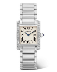 Cartier Tank Franaise 252mm Small Stainless And Diamond Watch