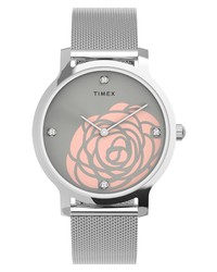 Timex Transcend Floral Mesh Watch