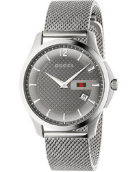 Gucci Unisex Swiss Automatic G Timeless Stainless Steel Mesh Bracelet Watch 40mm Ya126315