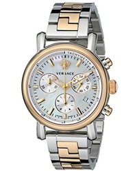 Versace Vlb090014 Day Glam Two Tone Stainless Steel Watch With Link Bracelet