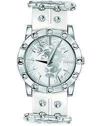Versus By Versace Versus Versace Miami Stainless Steel White Leather Watch