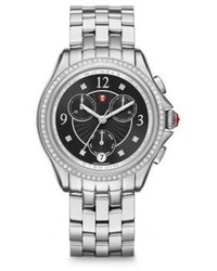 Michele Watches Belmore Chronograph Diamond Stainless Steel Bracelet Watch