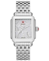 Michele Watches Deco Swan Diamond Stainless Steel Bracelet Watch