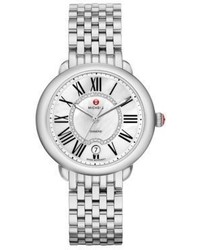 Michele Watches Serein 16 Diamond Mother Of Pearl Stainless Steel Bracelet Watch
