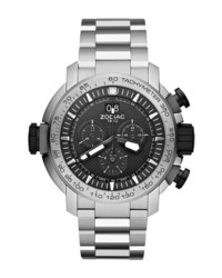 Zodiac Special Ops Chronograph Bracelet Watch 50mm Silver Black