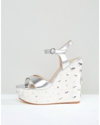 Asos Tidal Wave Jewelled Wedge Sandals