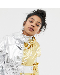 Nike Silver And Gold Contrast And Repeat Metallic Raincoat