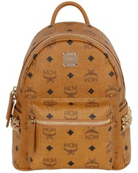 Star Print Leather Backpack