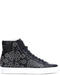 Studded Leather High Top Sneakers