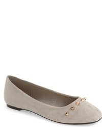 Studded Suede Ballerina Shoes