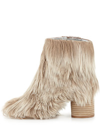 Maison Margiela Alpaca Wood Heel 80mm Bootie Natural