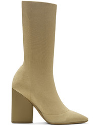 Yeezy Beige Knit Ankle Boots
