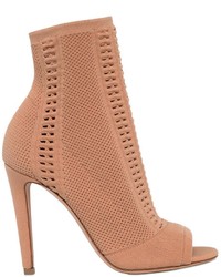 Gianvito Rossi 100mm Stretch Knit Open Toe Booties