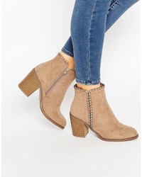 London Rebel Mid Heeled Ankle Boots