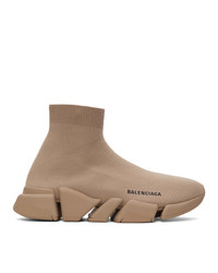 Balenciaga Beige Recycled Knit Speed 20 Sneakers