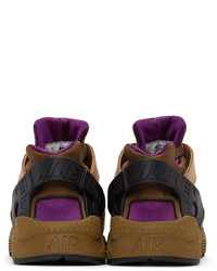 Nike Tan Purple Huarache Le Sneakers
