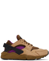 Nike Tan Purple Huarache Le Sneakers