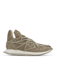 Rick Owens Taupe Suede Maximal Runner Sneakers