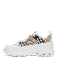 Burberry White And Beige Vintage Check Arthur Sneakers