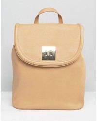 Asos Curved Backpack With Metal Lock